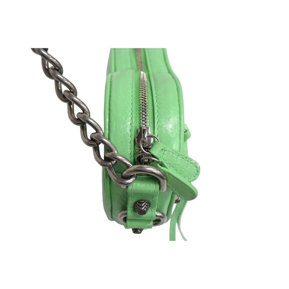 Balenciaga Silver Heart Bag Cagole Green Shoulder Le - Picture 4 of 10